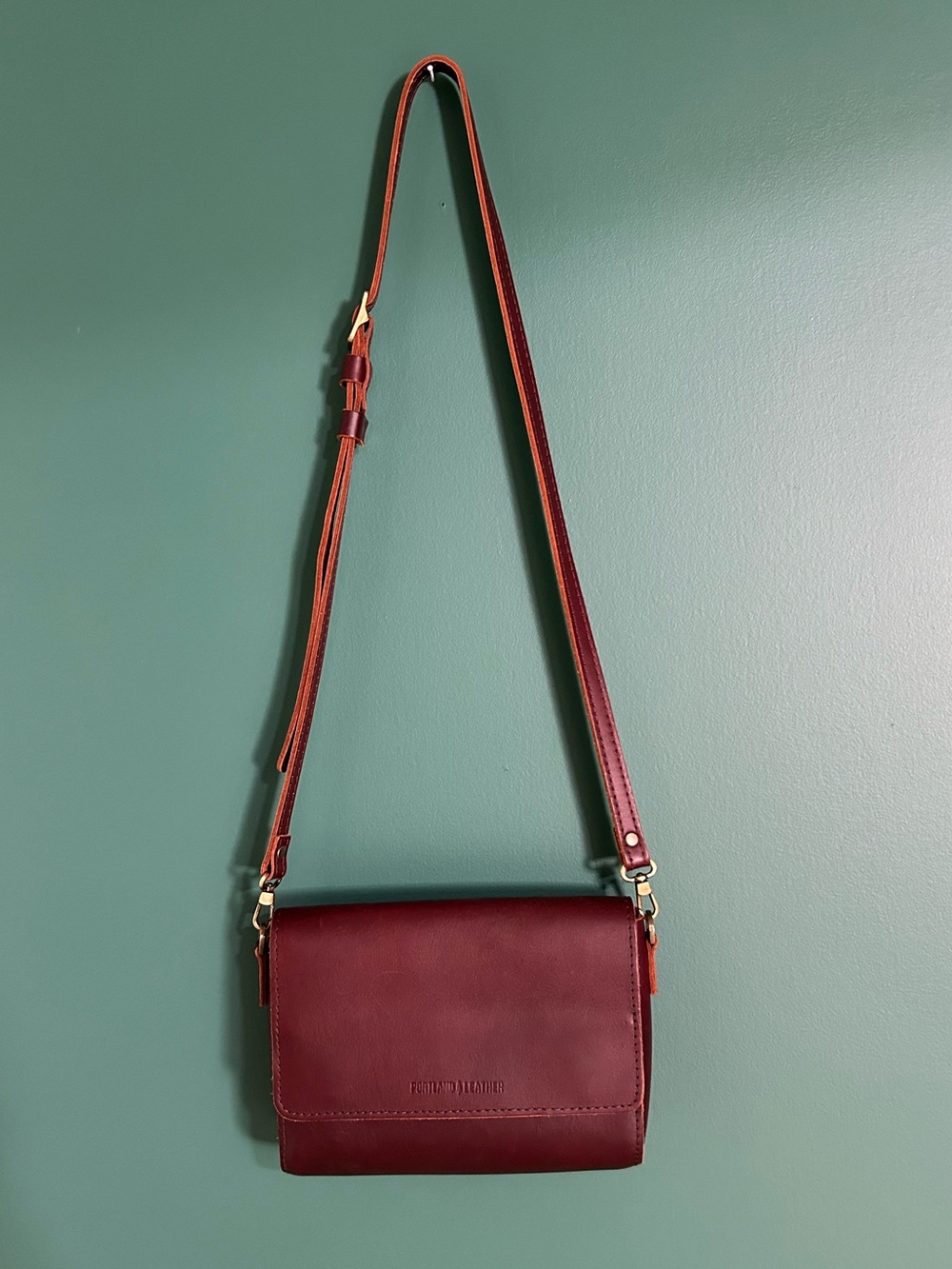 Portland Leather Cognac Metro Crossbody Bag